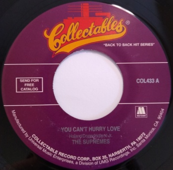Pochette de You Can't Hurry Love / My World Is Empty Without You